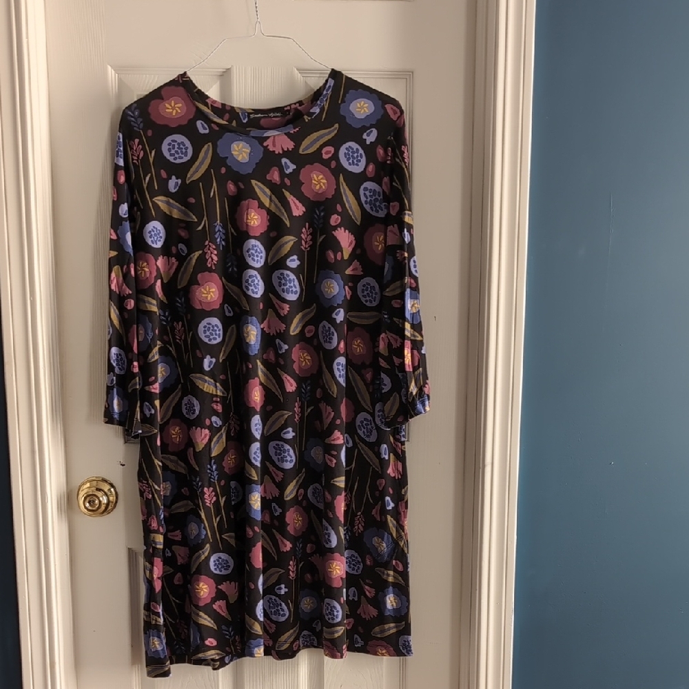 Gudrun Sjoden Floral Long Sleeve Dress - Black, Blue, Pink